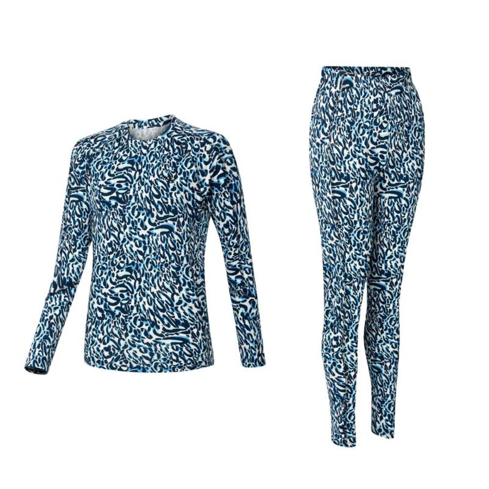 Dare 2B Womens/Ladies Exchange III Animal Print Thermal Base Layer Set / Blue/Wh